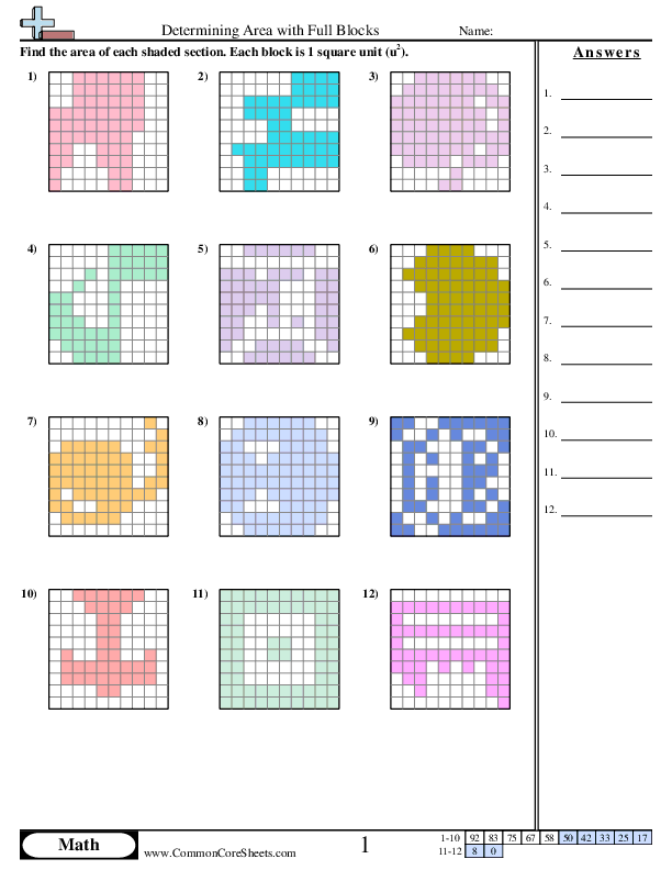 Blocks (Whole) worksheet